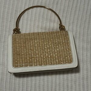 Mini woven and white purse